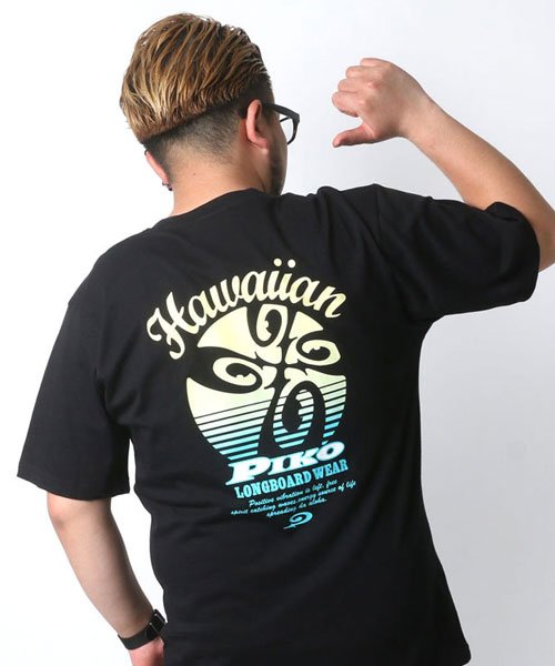 MARUKAWA(大きいサイズのマルカワ)/【PIKO】 大きいサイズ メンズ ピコ プリント 半袖 Tシャツ サーフ ブランド/ブラック