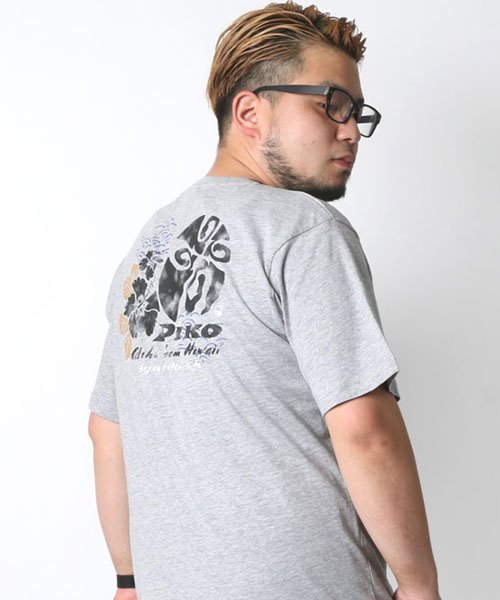 MARUKAWA(大きいサイズのマルカワ)/【PIKO】 大きいサイズ メンズ ピコ プリント 半袖 Tシャツ サーフ ブランド/ミディアムグレー