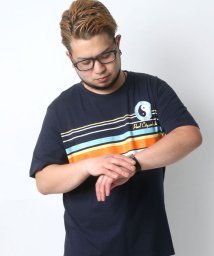 MARUKAWA(大きいサイズのマルカワ)/【T&C】 大きいサイズ メンズ T&Cサーフデザイン プリント 半袖 Tシャツ サーフ ブランド/ネイビー