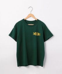 coen(coen)/カレッジプリントリラックスTシャツ/DKGREEN