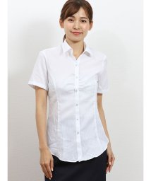 TAKA-Q(タカキュー)/形態安定レギュラーカラー スキッパーギャザー半袖シャツ/ホワイト