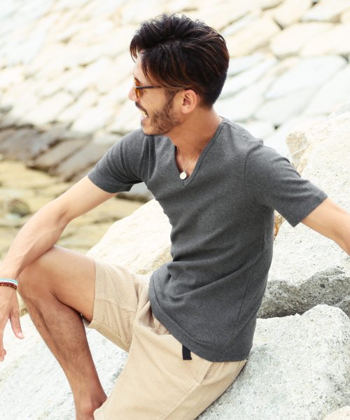 セール ジギーズショップ Jiggys Shop スパンフライスvネックtシャツ Tシャツ メンズ ティーシャツ Vネック ボーダー 無地 Magaseek