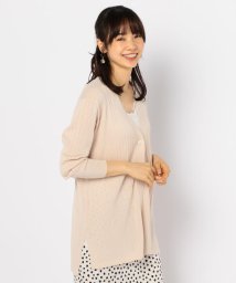 NOLLEY’S sophi(ノーリーズソフィー)/【TVドラマ着用】【吉高由里子さんドラマ着用】ワイドリブゆったりVネックカーディガン/ベージュ