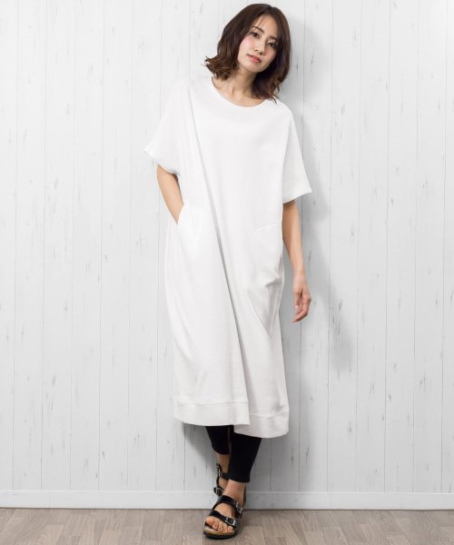 セール レディース ワンピース ワッフル生地 Tシャツ マキシワンピース 半袖 ミリアンデニ Mili An Deni Magaseek