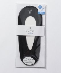 LANVIN en Bleu(ladies socks)(ランバンオンブルー（レディスソックス）)/テープ付カバー(浅履き・綿混)/ブラック