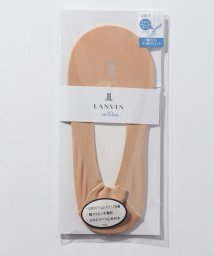 LANVIN en Bleu(ladies socks)(ランバンオンブルー（レディスソックス）)/テープ付カバー(深履き・綿混)/クリアベージュ