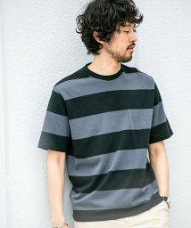 nano・universe(ナノ・ユニバース)/【WEB限定】梨地ワイドボーダーＴシャツ　半袖/パターン４