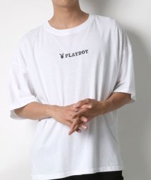 MARUKAWA(マルカワ)/【PLAYBOY】プレイボーイ ビッグシルエット ロゴ刺繍 半袖Tシャツ/ホワイト