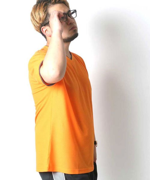 MARUKAWA(大きいサイズのマルカワ)/【COSBY】 大きいサイズ メンズ コスビー Tシャツ 半袖 Vネック 吸汗速乾 ドライ ブランド/オレンジ