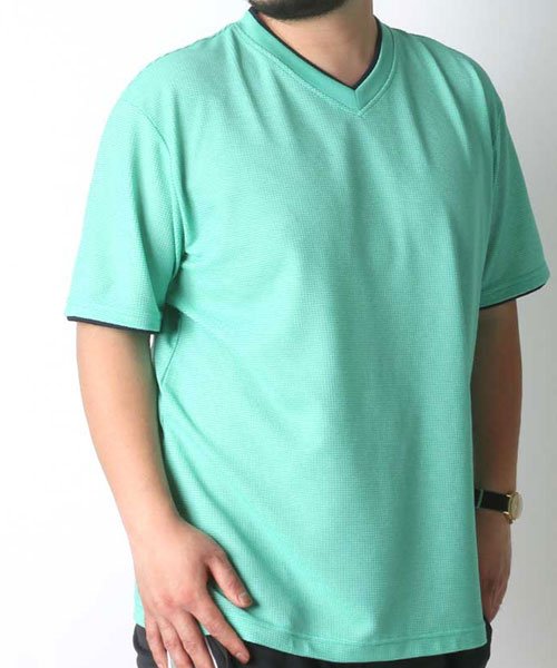 MARUKAWA(大きいサイズのマルカワ)/【COSBY】 大きいサイズ メンズ コスビー Tシャツ 半袖 Vネック 吸汗速乾 ドライ ブランド/グリーン