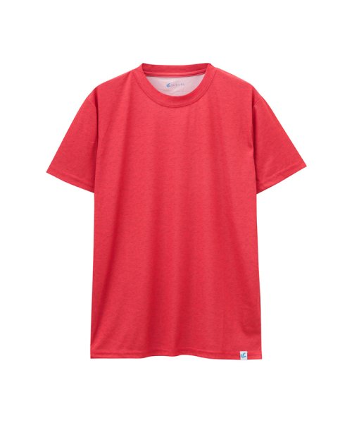 MAC HOUSE(men)(マックハウス（メンズ）)/SARARI UPF50+杢Tシャツ 24433454/レッド