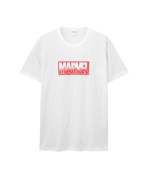 MAC HOUSE(men)(マックハウス（メンズ）)/LOVE－T MARVEL BOXロゴTシャツ 932038MH/ホワイト
