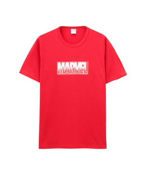MAC HOUSE(men)(マックハウス（メンズ）)/LOVE－T MARVEL BOXロゴTシャツ 932038MH/レッド