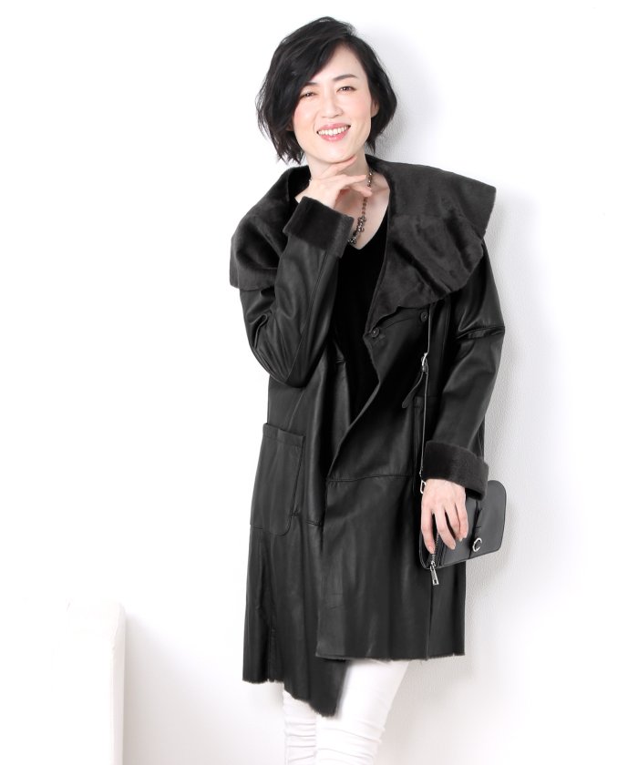 ラビットファー レザーコート ダブルフェイス 軽量 サンキョウショウカイ Sankyoshokai Magaseek