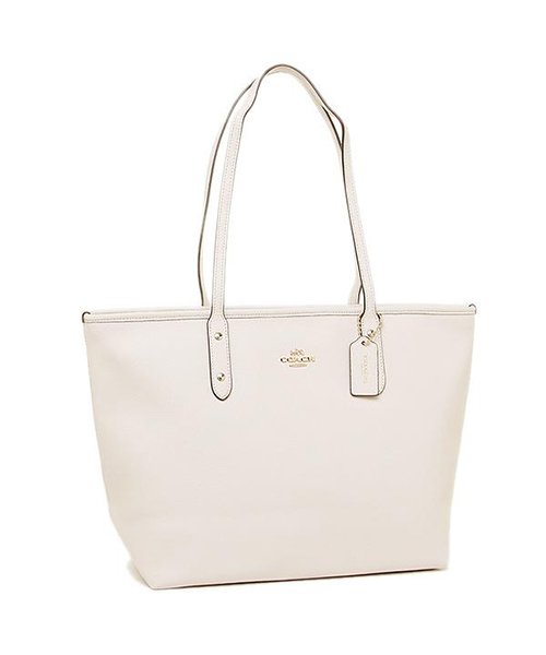 COACH(コーチ)/コーチ バッグ アウトレット COACH F58846 シティ ジップ トート クロスグレイン レザー レディース トートバッグ 無地/ホワイト