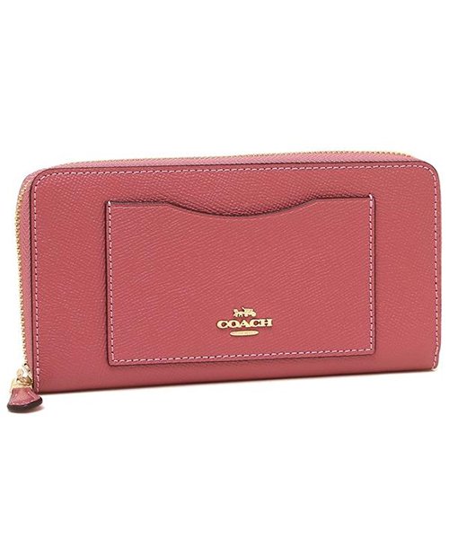 COACH(コーチ)/COACH 財布 アウトレット コーチ F54007 クロスグレインレザー アコーディオン ジップウォレット 長財布/ピンク