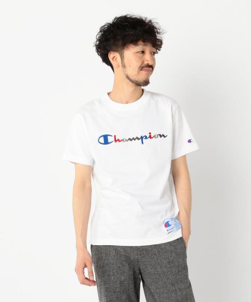 GLOSTER(GLOSTER)/【CHAMPION/チャンピオン】ロゴ刺繍Tシャツ C3－H371/ホワイト