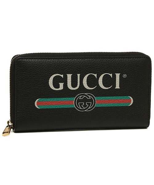 GUCCI(グッチ)/グッチ 長財布 メンズ GUCCI 496317 0GCAT 8163 Long Wallet ブラック/ブラック