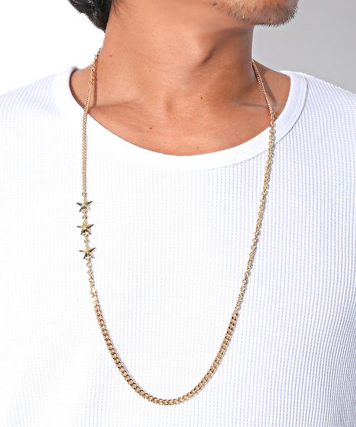 ゴールドスターチェーンネックレス ネックレス メンズ スター 星 ストリート アクセサリー ラグスタイル Luxstyle Magaseek