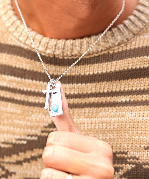 セール 15 Off ターコイズプレート クロスネックレス ネックレス メンズ ペンダント ターコイズ クロス ラグスタイル Luxstyle Magaseek