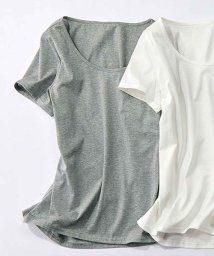 Ranan(ラナン)/夏も快適!綿100%汗ジミ対策素材Tシャツ/ライトグレー