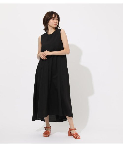 AZUL by moussy(アズールバイマウジー)/FLARE MAXI ONEPIECE/BLK