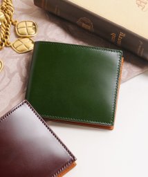 PRAIRIE(プレリー)/[PRAIRIE]日本製二つ折り財布コードバンレザー両カードタイプ/グリーン