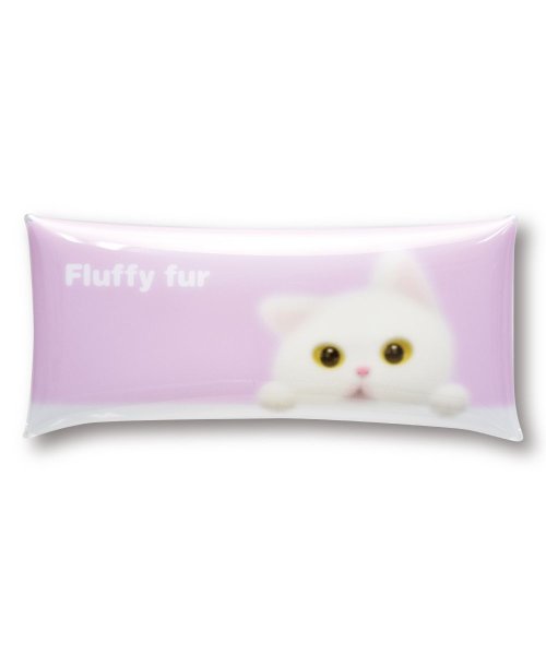 RUNNER(ランナー)/お道具箱 文具 小物入れ クリアマルチケース Lサイズ 透明 クリア PVC Fluffy furフラッフィーファー 白猫 ネコ ねこ ブランド キャラクター /ピンク