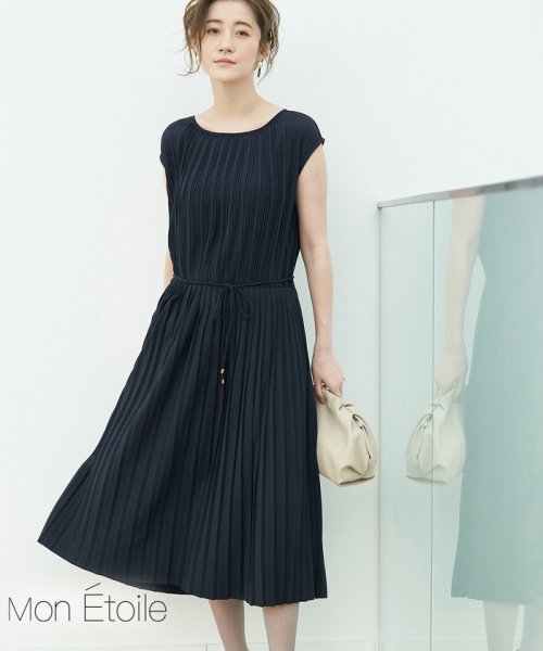 一部店舗限定 Mon E Toile ジャージープリーツワンピース ロペピクニック Rope Picnic Magaseek