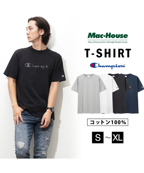 MAC HOUSE(men)(マックハウス（メンズ）)/Champion チャンピオン クルーネックTシャツ C3－M350－19/ブラック