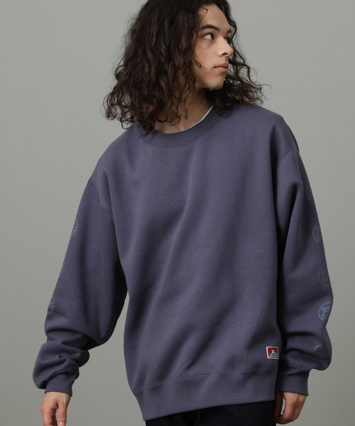 JUNRed(ジュンレッド)/【BEN DAVIS】 SLEEVE CREW/パープル（50）