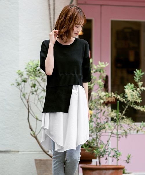 シャツ切替ニットワンピース 502375695 Happy急便 By Verita Jp