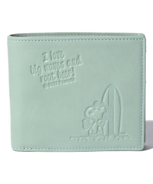 SNOOPY Leather Collection(スヌーピー)/スヌーピー　革　二つ折り財布/ブルー