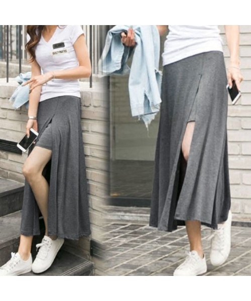 セール インナーパンツ付き スカート ロング マキシスカート 春夏スカート スリット きれいめ ミニミニストア Miniministore Magaseek