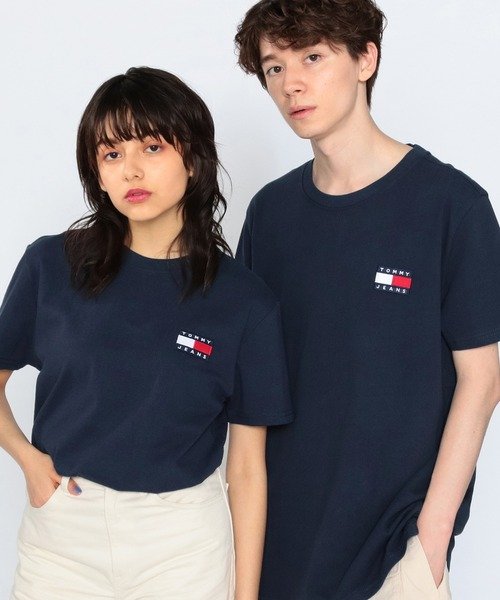 TOMMY JEANS(トミージーンズ)/ロゴワッペンTシャツ /ネイビー