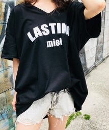 felt maglietta/シンプルロゴ両VネックオーバーTシャツゆったりシルエット大きいサイズ/502384308