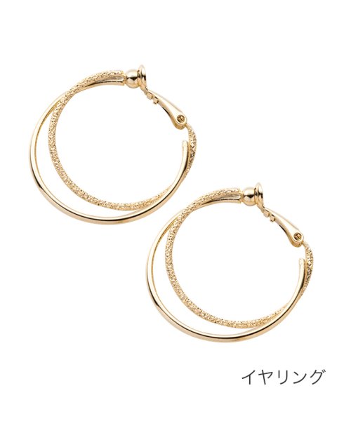 セール 耳もとを上品に照らす 2連フープピアス イヤリング クリームドット Cream Dot Magaseek
