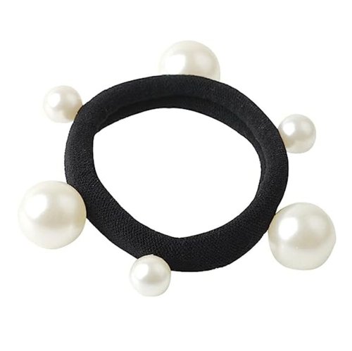 華やかさを添える 大小のパールを並べたヘアゴム クリームドット Cream Dot Magaseek