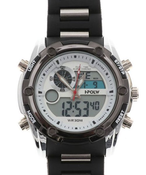 SP(エスピー)/【HPFS】アナデジ アナログ&デジタル腕時計 HPFS618A メンズ腕時計 デジアナ/ホワイト×ブラック