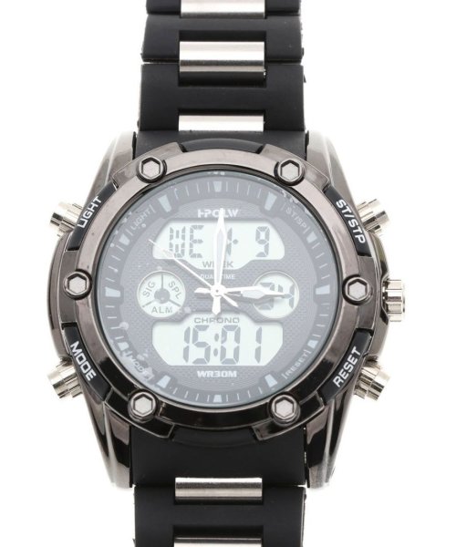 SP(エスピー)/【HPFS】アナデジ アナログ&デジタル腕時計 HPFS618B メンズ腕時計 デジアナ/ブラック×ブラック