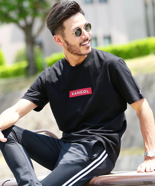 JIGGYS SHOP(ジギーズショップ)/KANGOL (カンゴール) 刺繍ロゴTシャツ / Tシャツ クルーネック メンズ 半袖 ティーシャツ/ブラック系4