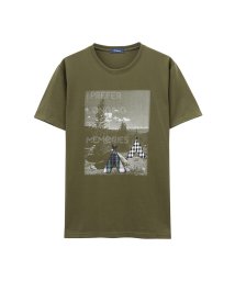 MAC HOUSE(men)(マックハウス（メンズ）)/Navy 刺繍 クルーネックTシャツ EJ193－MC165/カーキ