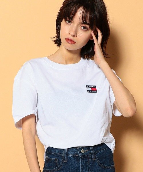 TOMMY JEANS(トミージーンズ)/オーバーサイズTシャツ /ホワイト