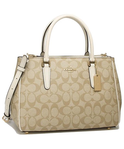 COACH(コーチ)/コーチ トートバッグ ショルダーバッグ アウトレット レディース COACH F67026 IMDQC ライトカーキ ホワイト/ライトカーキ/ホワイト