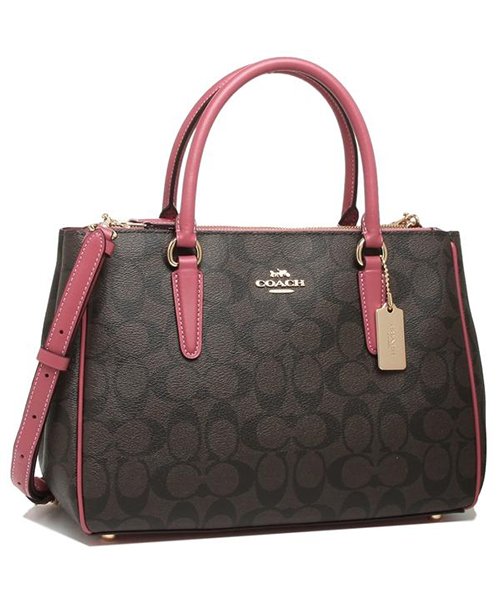 コーチ トートバッグ ショルダーバッグ アウトレット レディース Coach F Imloq ブラウン ピンク コーチ Coach Magaseek