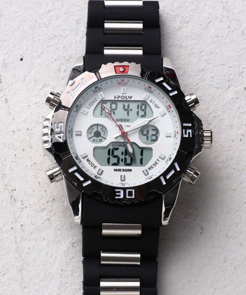 SP(エスピー)/【HPFS】アナデジ アナログ&デジタル腕時計 HPFS1510 メンズ腕時計 デジアナ/シルバー×ホワイト