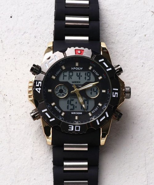 SP(エスピー)/【HPFS】アナデジ アナログ&デジタル腕時計 HPFS1510 メンズ腕時計 デジアナ/ゴールド×ブラック