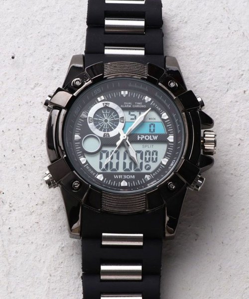 SP(エスピー)/【HPFS】アナデジ アナログ&デジタル腕時計 HPFS612 メンズ腕時計 デジアナ/ブラック系