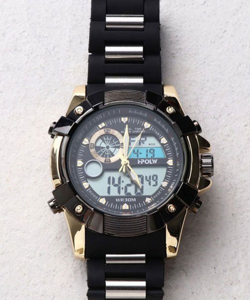 SP(エスピー)/【HPFS】アナデジ アナログ&デジタル腕時計 HPFS612 メンズ腕時計 デジアナ/ゴールド系