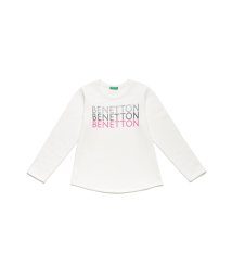 BENETTON (UNITED COLORS OF BENETTON GIRLS)(ユナイテッド　カラーズ　オブ　ベネトン　ガールズ)/グリッターロゴスウェット・パーカー/ホワイト